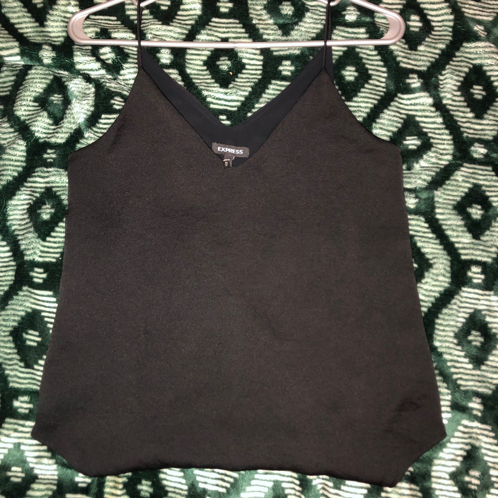 Express luxury thin strap black basic tank top